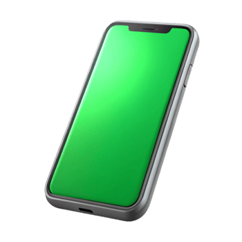 serene modern Smartphone with Green Screen Front View Isolated high resolution png
