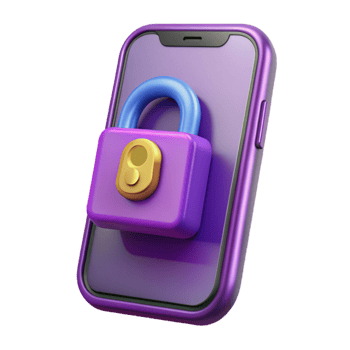 wonderful minimalist Smartphone with Lock Icon Purple Modern Cutout high quality png