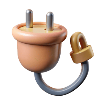 vibrant abstract Smart Plug Connected to Cable Isolated exclusive png