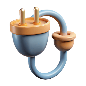 impressive creative Smart Plug Connected to Cable Isolated premium png