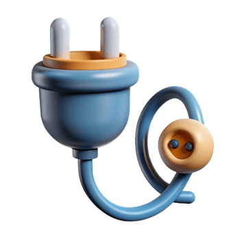 stunning contemporary Smart Plug Connected to Cable Isolated png