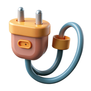 serene abstract Smart Plug Connected to Cable Isolated professional png