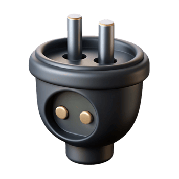 impressive minimalist Smart Plug Front View Black Cutout png