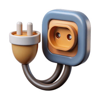 serene rustic Smart Plug Connected to Cable Isolated high resolution png