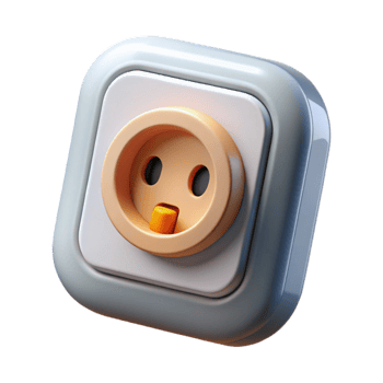 serene creative Smart Plug with Power Indicator Light Isolated Element professional png