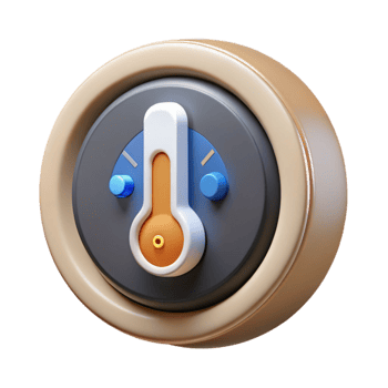 impressive vintage Smart Thermostat Displaying Temperature Cutout detailed png