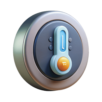 beautiful vintage Smart Thermostat Displaying Temperature Cutout original png