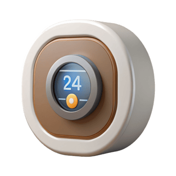 dramatic modern Smart Thermostat with White Display Isolated Element detailed png
