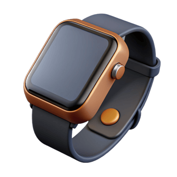 impressive rustic Smartwatch with Black Band Isolated Element professional png