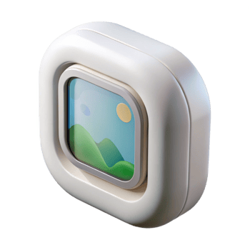 dramatic classic Smart Window Sensor White Closed Transparent Background professional png