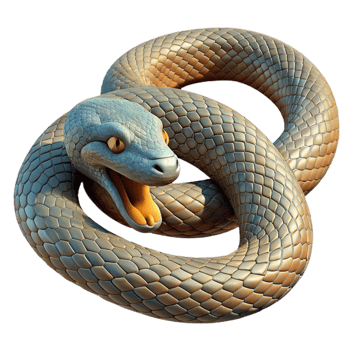 dramatic rustic Snake Coiled Ready to Strike Isolated high resolution png