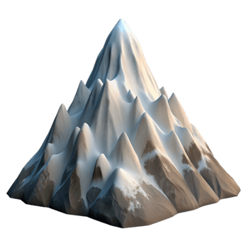 wonderful vintage Snow Covered Mountain Peak Landscape Isolated high resolution png