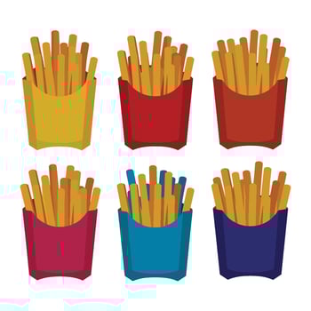 French Fries Box Fast Food Concept for Marketing Graphics vector