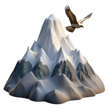 impressive modern Snowy Mountain Peak with Clear Sky Transparent Background premium png