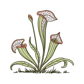Elegant Sarracenia Plant Display vector