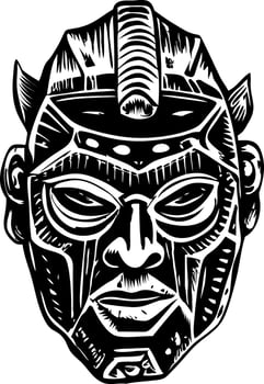 A vintage style illustration of a war mask vector