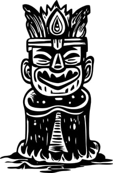 A vintage illustration of tribal water totem vector