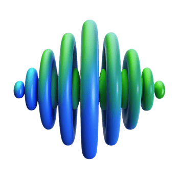 elegant traditional Sound Waves Blue and Green Cutout premium png
