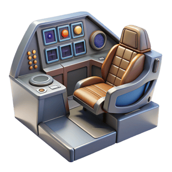 beautiful classic Spacecraft Cockpit Interior Isolated Element detailed png