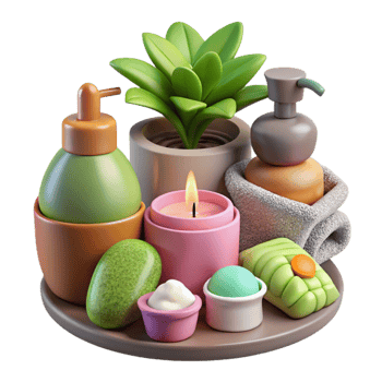 magnificent creative Spa Day Essentials Pampering Treats Cutout detailed png