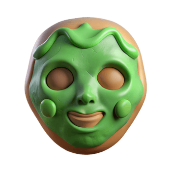 serene traditional Spa Facial Mask Green Clay Cutout professional png