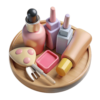 dramatic rustic Spa Manicure Set with Nail Polish and Tools Flat Lay Cutout premium png