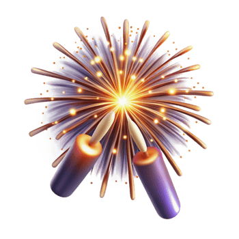 serene abstract Sparkling Fireworks Display New Years Eve Cutout original png