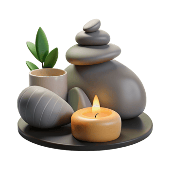 wonderful rustic Spa Rocks and Candles Transparent Background professional png