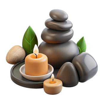 extraordinary minimalist Spa Rocks and Candles Transparent Background exclusive png