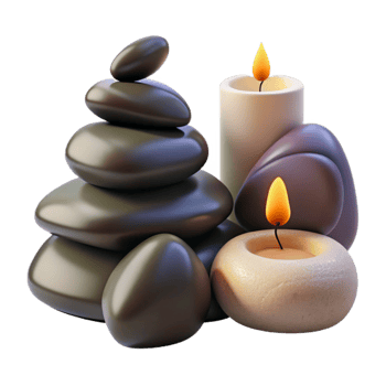 stunning traditional Spa Rocks and Candles Transparent Background genuine png