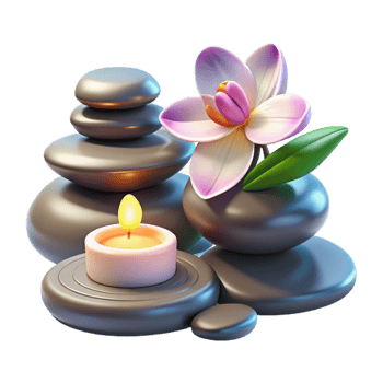 elegant abstract Spa Stones and Orchid Flower Cutout original png