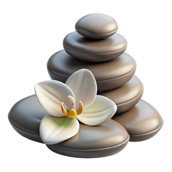 stunning modern Spa Stones and Orchid Flower Cutout authentic png
