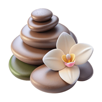 impressive abstract Spa Stones and Orchid Flower Cutout high quality png