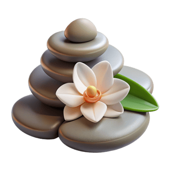 elegant creative Spa Stones and Orchid Flower Cutout genuine png
