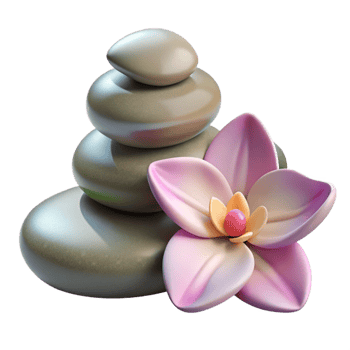 elegant artistic Spa Stones and Orchid Flower Cutout professional png