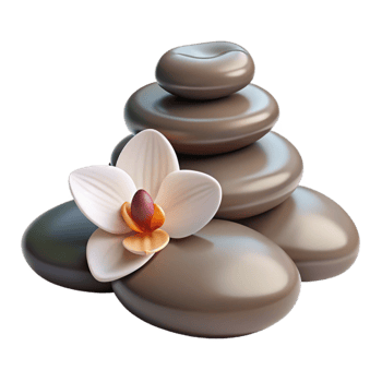 beautiful vintage Spa Stones and Orchid Flower Cutout exclusive png
