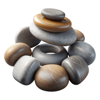 magnificent artistic Spa Stones Arranged in a Circle Isolated Element high resolution png