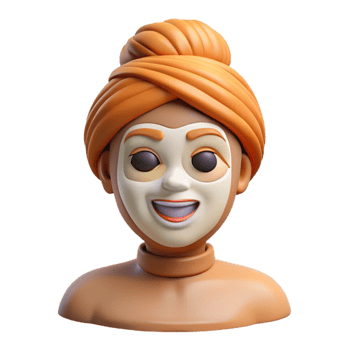 vibrant traditional Spa Treatment with Facial Mask Transparent Background genuine png