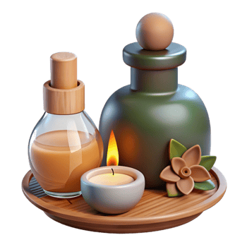 dramatic modern Spa Treatment with Essential Oils Transparent Background genuine png