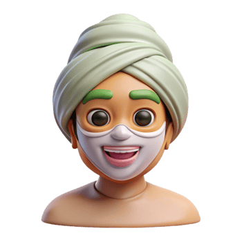 elegant creative Spa Treatment with Facial Mask Transparent Background png