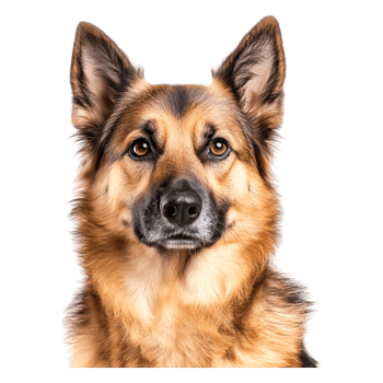 Portrait of a Beautiful German Shepherd Dog Looking Attentively at Camera png