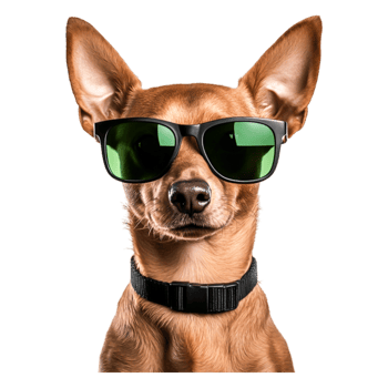 Cool Dog Wearing Sunglasses with Attitude and Style in Bright Environment png