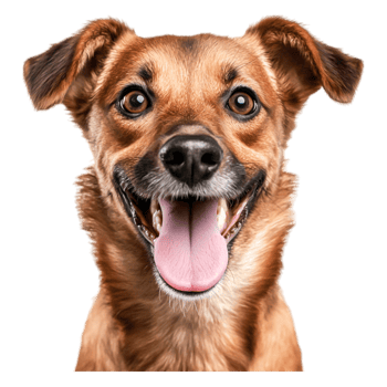 Happy Dog Portrait with Bright Eyes and Playful Expression Smiling Joyfully png
