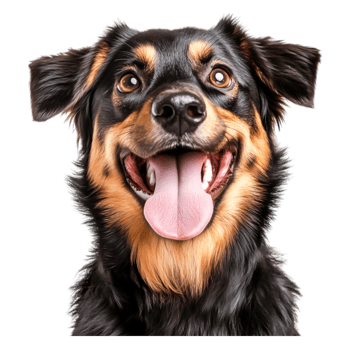 A Happy Dog Portrait with Bright Eyes and Playful Expression png