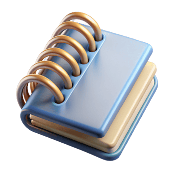 extraordinary abstract Spiral Notebook Top Angle Isolated detailed png