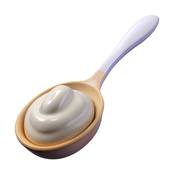 elegant vintage Spoon with Yogurt Cutout high resolution png