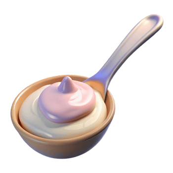 serene creative Spoon with Yogurt Cutout premium png