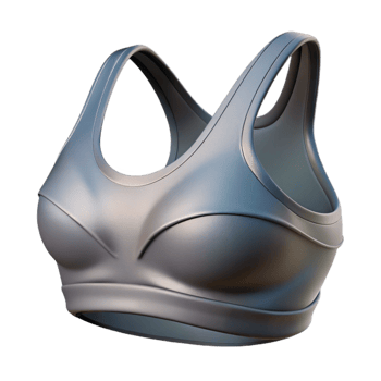 magnificent classic Sports Bra Close Up Grey Isolated Transparent Background professional png