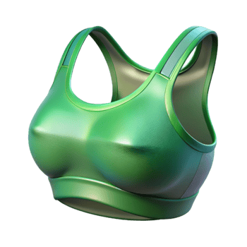 dramatic rustic Sports Bra Green Color Transparent Background high quality png