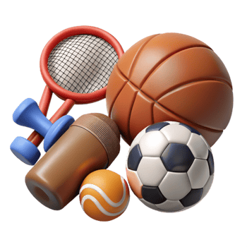serene traditional Sports Equipment Icons Set with Transparent Background exclusive png